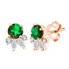 Boucles d'oreilles émeraude et diamant en or 18 carats