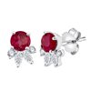 Boucles d'oreilles rubis et diamant en or 18 carats