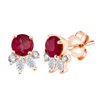 Boucles d'oreilles rubis et diamant en or 18 carats