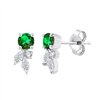 Boucles d'oreilles émeraude et diamant en or 18 carats