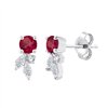 Boucles d'oreilles rubis et diamant en or 18 carats
