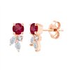 Boucles d'oreilles rubis et diamant en or 18 carats