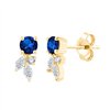 Boucles d'oreilles saphir et diamant en or 18 carats