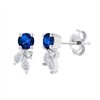 Boucles d'oreilles saphir et diamant en or 18 carats