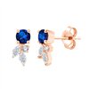 Boucles d'oreilles saphir et diamant en or 18 carats