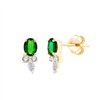 Boucles d'oreilles saphir et émeraude en or 18 carats