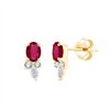 Boucles d'oreilles rubis et diamant en or 18 carats