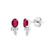 Boucles d'oreilles rubis et diamant en or 18 carats
