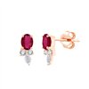 Boucles d'oreilles rubis et diamant en or 18 carats