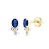 Boucles d'oreilles saphir et diamant en or 18 carats