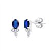 Boucles d'oreilles saphir et diamant en or 18 carats