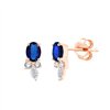 Boucles d'oreilles saphir et diamant en or 18 carats