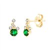 Boucles d'oreilles émeraude et diamant en or 18 carats
