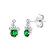 Boucles d'oreilles émeraude et diamant en or 18 carats