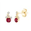 Boucles d'oreilles serti clos rubis et diamant en or 18 carats