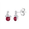 Boucles d'oreilles serti clos rubis et diamant en or 18 carats
