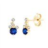 Boucles d'oreilles serti clos saphir et diamant en or 18 carats