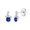 Boucles d'oreilles serti clos saphir et diamant en or 18 carats