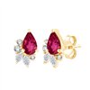 Boucles d'oreilles serti clos rubis et diamant en or 18 carats