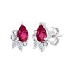 Boucles d'oreilles serti clos rubis et diamant en or 18 carats