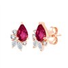 Boucles d'oreilles serti clos rubis et diamant en or 18 carats