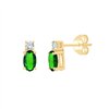 Boucles d'oreilles émeraude et diamant en or 18 carats