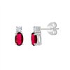Boucles d'oreilles rubis et diamant en or 18 carats