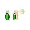 Boucles d'oreilles émeraude et diamant en or 18 carats