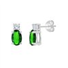 Boucles d'oreilles émeraude et diamant en or 18 carats