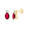 Boucles d'oreilles rubis et diamant en or 18 carats