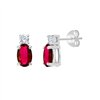 Boucles d'oreilles rubis et diamant en or 18 carats