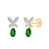 Boucles d'oreilles émeraude et diamant en or 18 carats