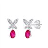 Boucles d'oreilles rubis et diamant en or 18 carats