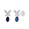 Boucles d'oreilles saphir et diamant en or 18 carats