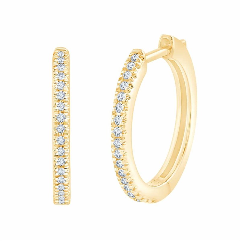 Boucles d'oreilles serti clos diamant en or 18 carats