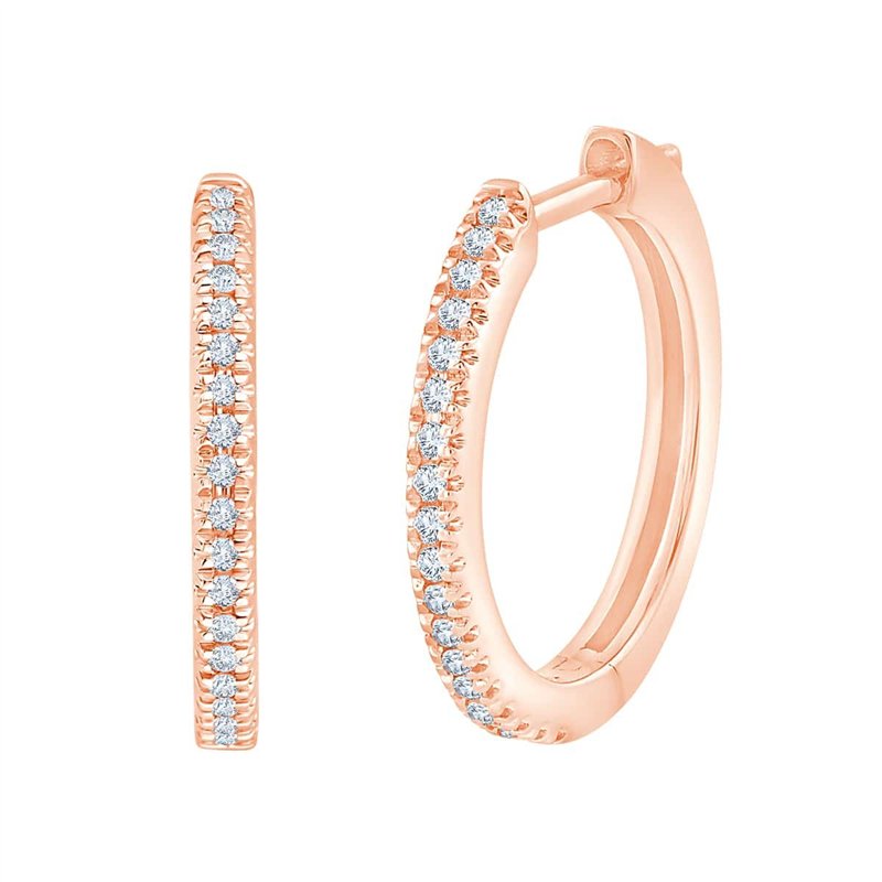 Boucles d'oreilles serti clos diamant en or 18 carats