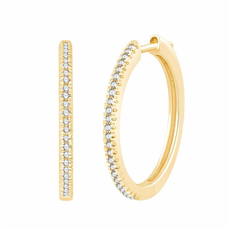 Boucles d'oreilles serti clos diamant en or 18 carats
