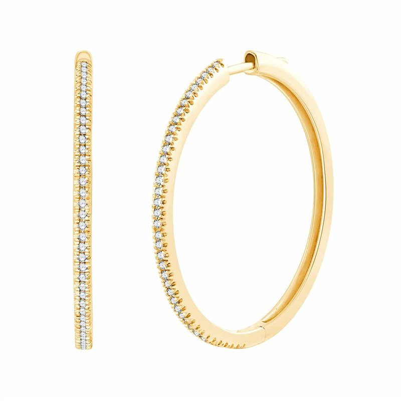 Boucles d'oreilles serti clos diamant en or 18 carats