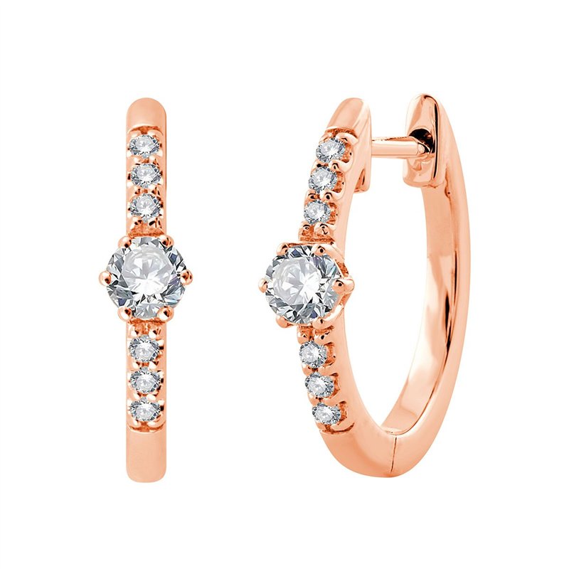 Boucles d'oreilles serti clos diamant en or 18 carats