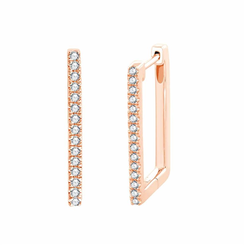 Boucles d'oreilles serti clos diamant en or 18 carats