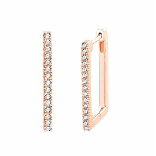 Boucles d'oreilles serti clos diamant en or 18 carats