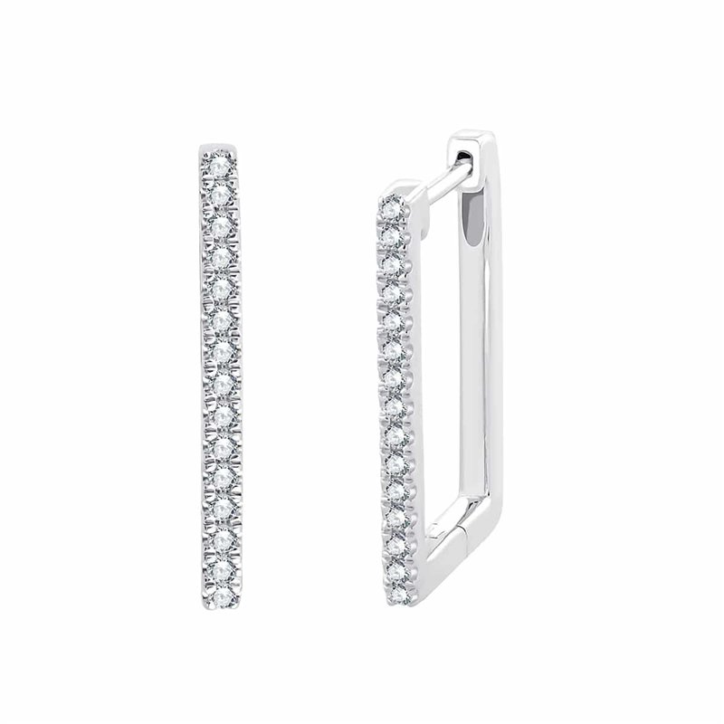 Boucles d'oreilles serti clos diamant en or 18 carats