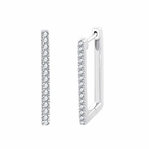 Boucles d'oreilles serti clos diamant en or 18 carats