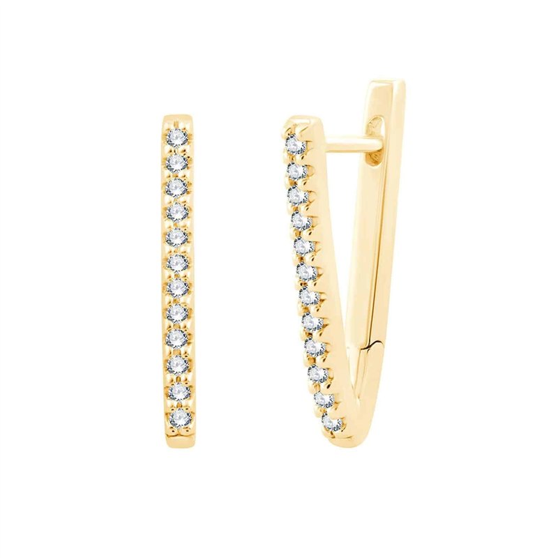 Boucles d'oreilles serti clos diamant en or 18 carats
