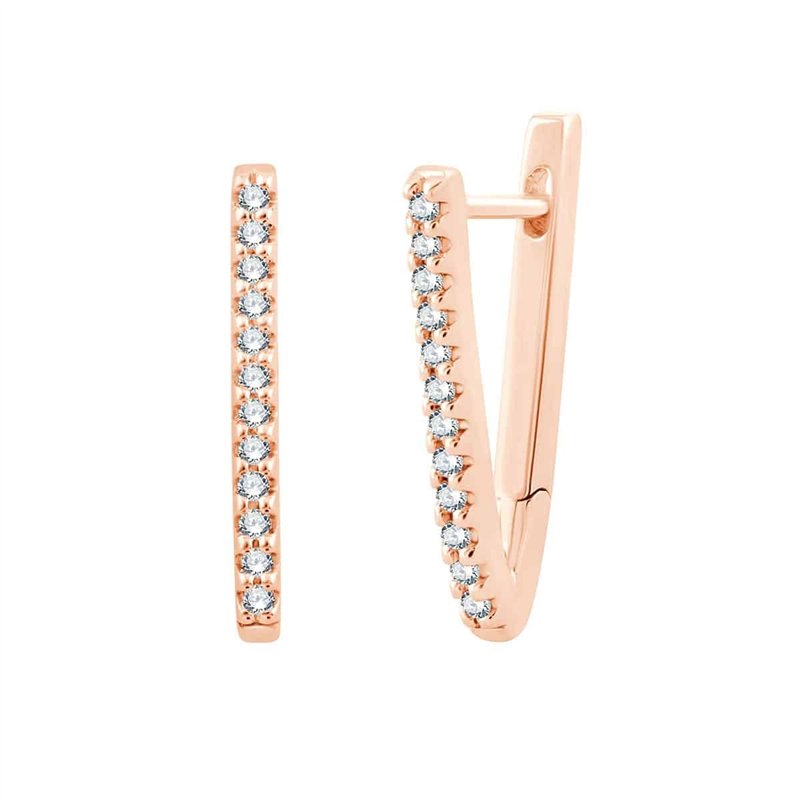 Boucles d'oreilles serti clos diamant en or 18 carats
