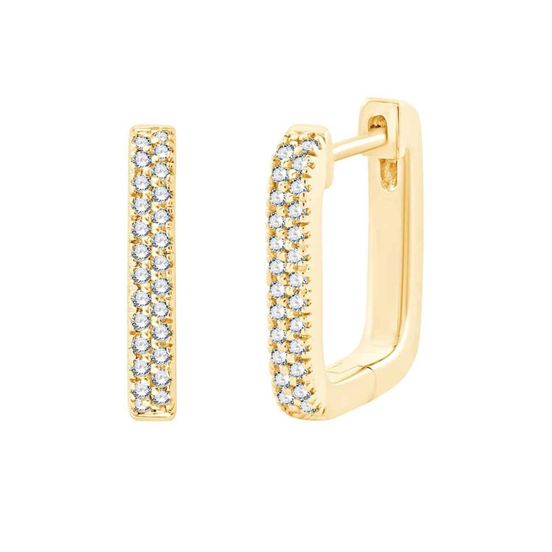 Boucles d'oreilles serti clos diamant en or 18 carats