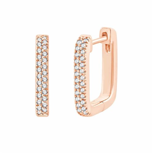 Boucles d'oreilles serti clos diamant en or 18 carats