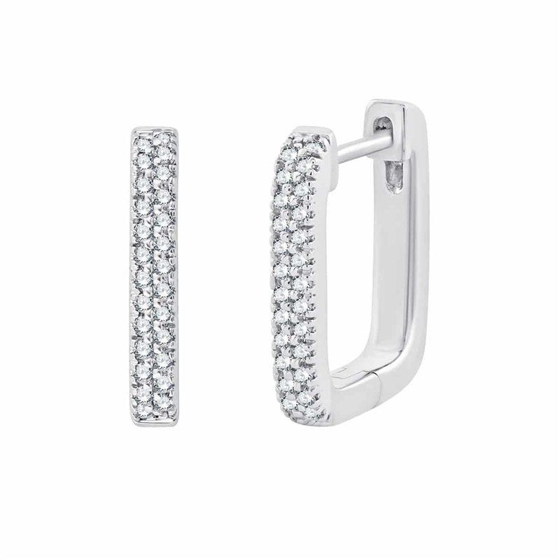 Boucles d'oreilles serti clos diamant en or 18 carats