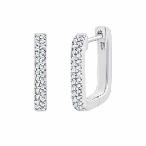 Boucles d'oreilles serti clos diamant en or 18 carats