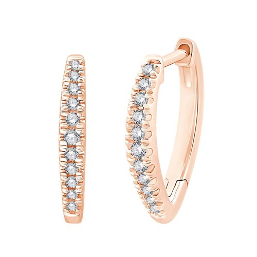 Boucles d'oreilles serti clos diamant en or 18 carats
